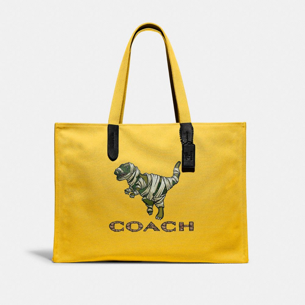Coach X Michael B. Jordan Canvas Tote 42 With Mummified Rexy image number 0