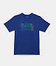 COACH®,HORSE AND CARRIAGE T-SHIRT,n/a,Sodalite Blue,Front View