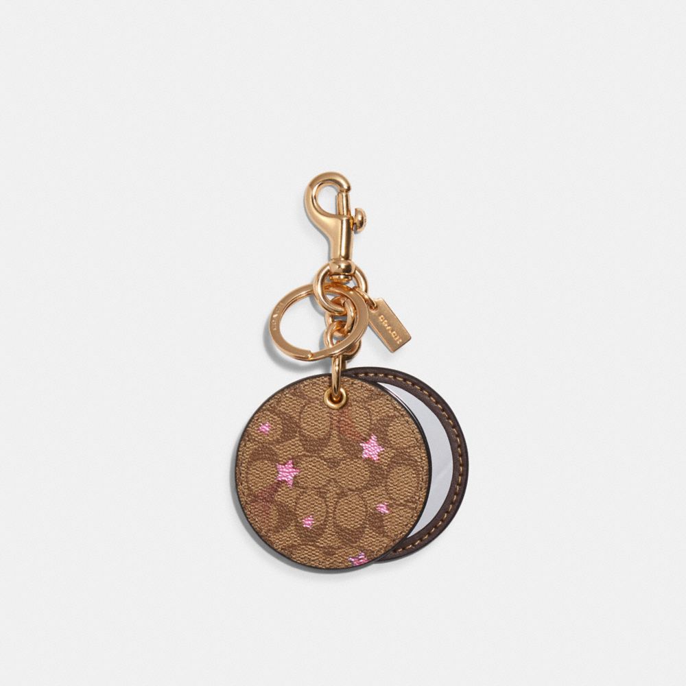 COACH® | Mirror Bag Charm In Signature Canvas With Disco Star Print