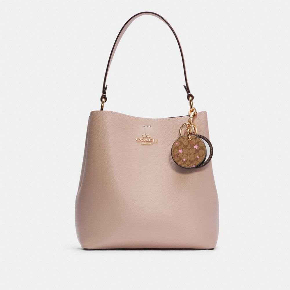 COACH® | Mirror Bag Charm In Signature Canvas With Disco Star Print