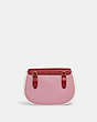 COACH®,SADDLE BELT BAG IN COLORBLOCK,Leather,Small,Gold/1941 Red Multi,Back View