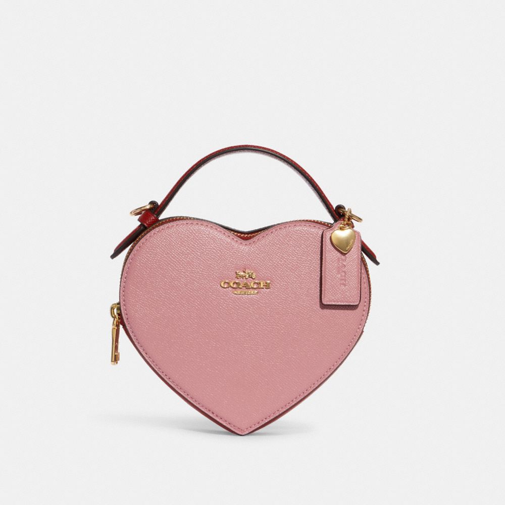 New Pink Heart-shaped Bag With Double Zipper Fashionable Shaped