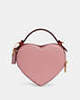 COACH®,HEART CROSSBODY IN COLORBLOCK,Leather,Small,Gold/True Pink Multi,Back View