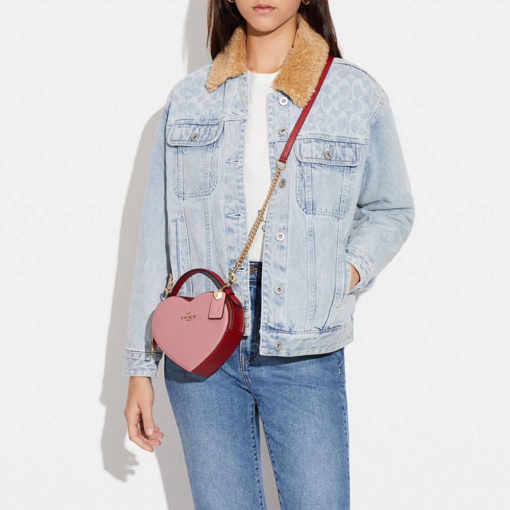 COACH®  Heart Crossbody In Signature Canvas