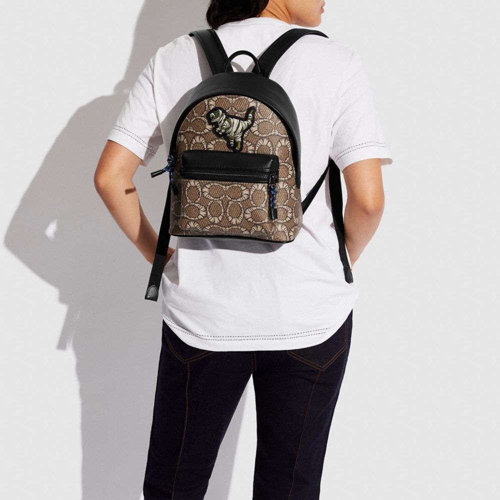 Coach X Michael B. Jordan Charter Backpack 24 In Mummified Signature Canvas With Rexy