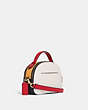 COACH®,DISNEY MICKEY MOUSE X KEITH HARING SERENA SATCHEL,Leather,Small,Gold/Chalk Multi,Angle View