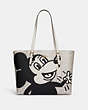 COACH®,DISNEY MICKEY MOUSE X KEITH HARING MOLLIE TOTE BAG,Leather,X-Large,Gold/Chalk Multi,Front View