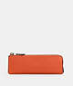 COACH®,ORGANIZATIONAL CASE,Leather,Mini,Gunmetal/Bright Orange,Front View