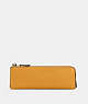COACH®,ORGANIZATIONAL CASE,Leather,Mini,Gunmetal/Mustard Yellow,Front View