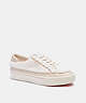 COACH®,CITYSOLE PLATFORM SNEAKER,Shearling/Leather,NATURAL/CHALK,Front View