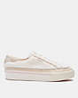 COACH®,CITYSOLE PLATFORM SNEAKER,Shearling/Leather,NATURAL/CHALK,Angle View