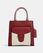 COACH®,MINI PEPPER CROSSBODY IN COLORBLOCK,Leather,Small,Gold/1941 Red Multi,Front View