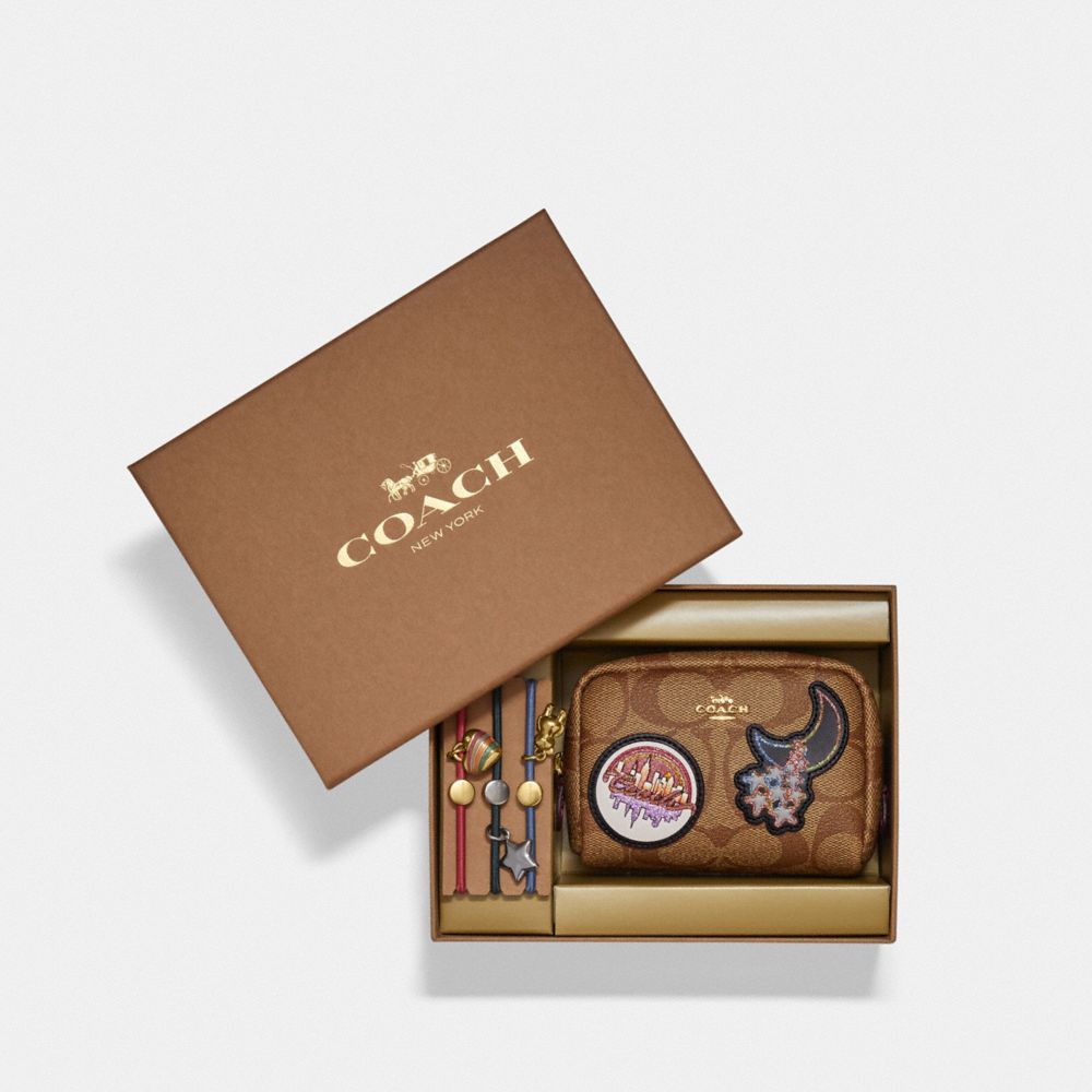 COACH OUTLET® | Boxed Mini Boxy Cosmetic Case And Hair Ties Set In