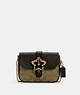 COACH®,GEMMA CROSSBODY BAG IN BLOCKED SIGNATURE CANVAS WITH STAR BUCKLE,Signature,Small,Gold/Khaki Brown Multi,Front View
