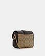 COACH®,GEMMA CROSSBODY IN BLOCKED SIGNATURE CANVAS WITH STAR BUCKLE,Signature,Small,Gold/Khaki Brown Multi,Angle View