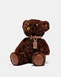 COACH®,BEAR COLLECTIBLE IN SIGNATURE SHEARLING,Shearling/Smooth Leather,Brass/Chocolate Brown,Front View