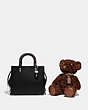COACH®,BEAR COLLECTIBLE IN SIGNATURE SHEARLING,Shearling/Smooth Leather,X-Large,Brass/Chocolate Brown,Angle View