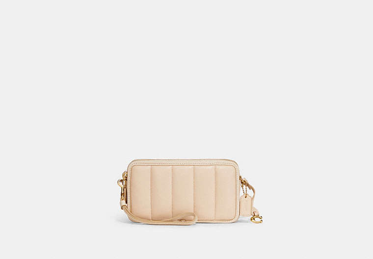 COACH®,KIRA CROSSBODY WITH QUILTING,Nappa leather,Mini,Brass/Ivory,Front View