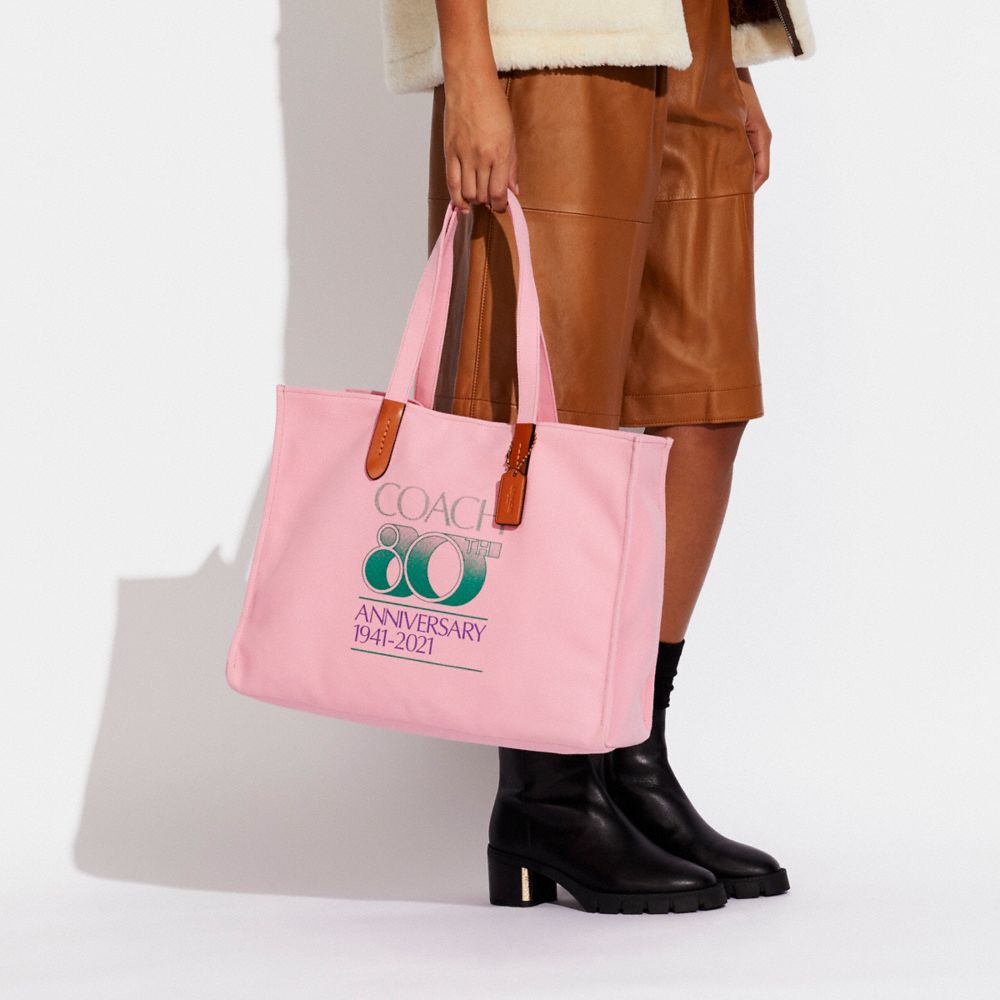 COACH®,80 Th Anniversary 100 Percent Recycled Canvas Tote 42,,Detail View