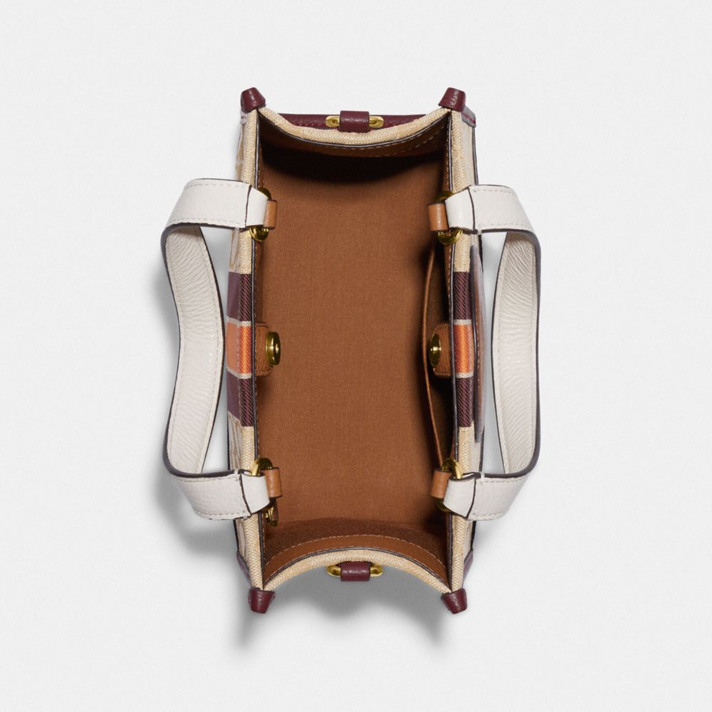 COACH®,Dempsey Tote Bag 22 In Signature Jacquard With Stripe And Coach Patch,,Inside View,Top View