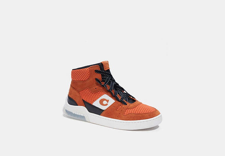 COACH®,CITYSOLE HIGH TOP SNEAKER,Suede,Canyon,Front View