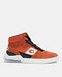 COACH®,CITYSOLE HIGH TOP SNEAKER,Suede,Canyon,Angle View