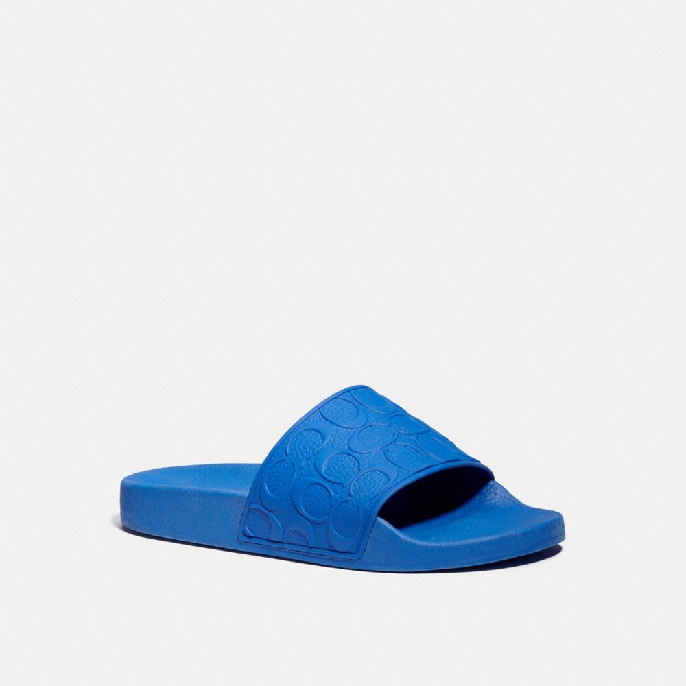 COACH®,SIGNATURE POOL SLIDE,Blue Fin,Front View