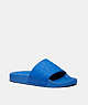 COACH®,SIGNATURE POOL SLIDE,Rubber,Blue Fin,Front View