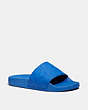 COACH®,SIGNATURE POOL SLIDE,Rubber,Blue Fin,Front View
