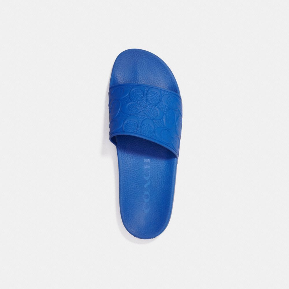 COACH®,SIGNATURE POOL SLIDE,Blue Fin,Inside View,Top View