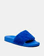 COACH®,SLIDE WITH SHEARLING,Light Royal Blue,Front View