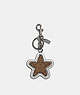 COACH®,SPINNING STAR BAG CHARM IN SIGNATURE CANVAS,n/a,Silver/KHAKI/SILVER,Front View
