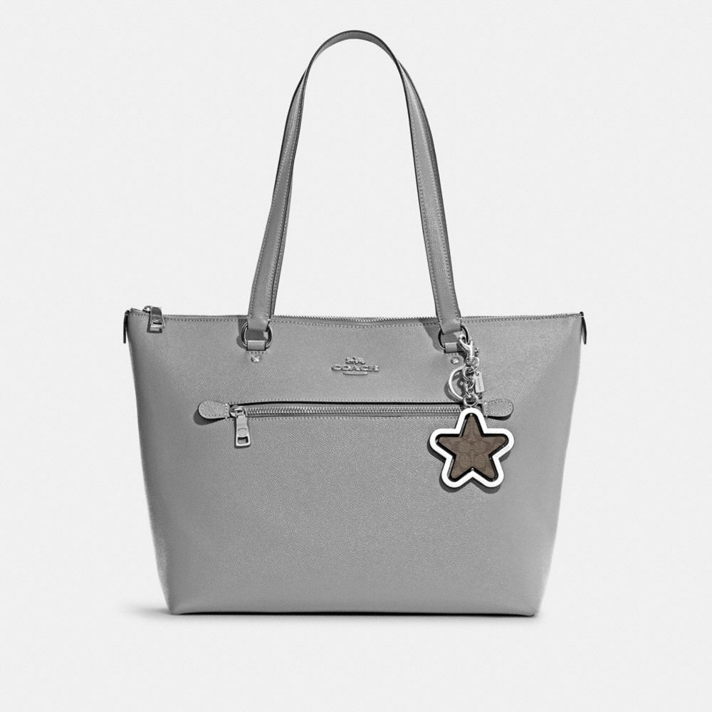 COACH Womens Mirror Bag Charm In Signature Canvas With Disco Star