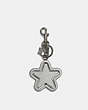 COACH®,SPINNING STAR BAG CHARM IN SIGNATURE CANVAS,n/a,Silver/KHAKI/SILVER,Back View