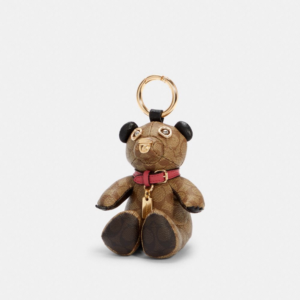 Coach Bear Bag Charm in Signature Canvas Msrp