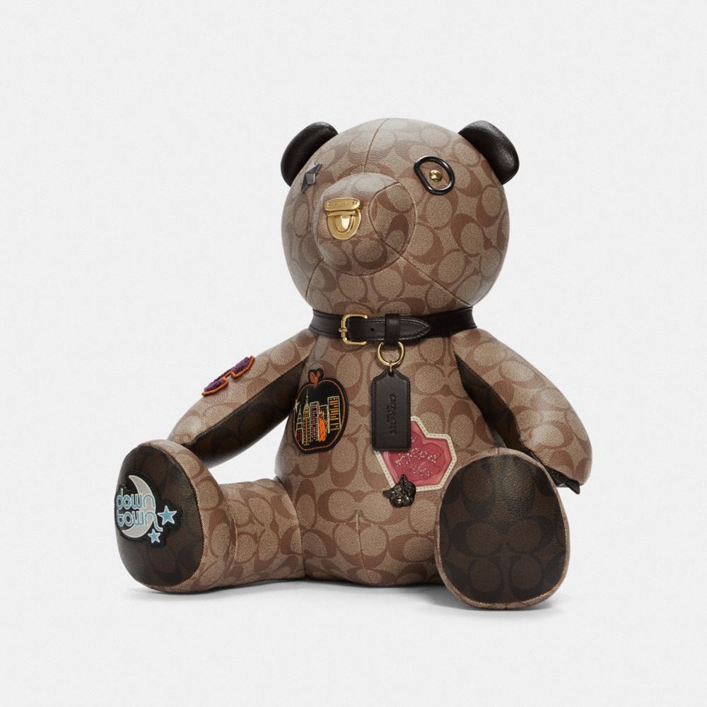 Collectible Bear In Blocked Signature Canvas With Disco Patches