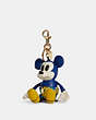 COACH®,DISNEY MICKEY MOUSE X KEITH HARING COLLECTIBLE BAG CHARM,Leather,Gold/Sport Blue Multi,Front View