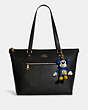 COACH®,DISNEY MICKEY MOUSE X KEITH HARING COLLECTIBLE BAG CHARM,Leather,Gold/Sport Blue Multi,Angle View