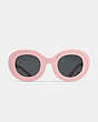 COACH®,ROUND FRAME SUNGLASSES,PINK,Inside View,Top View
