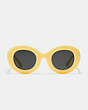 COACH®,ROUND FRAME SUNGLASSES,Yellow,Inside View,Top View