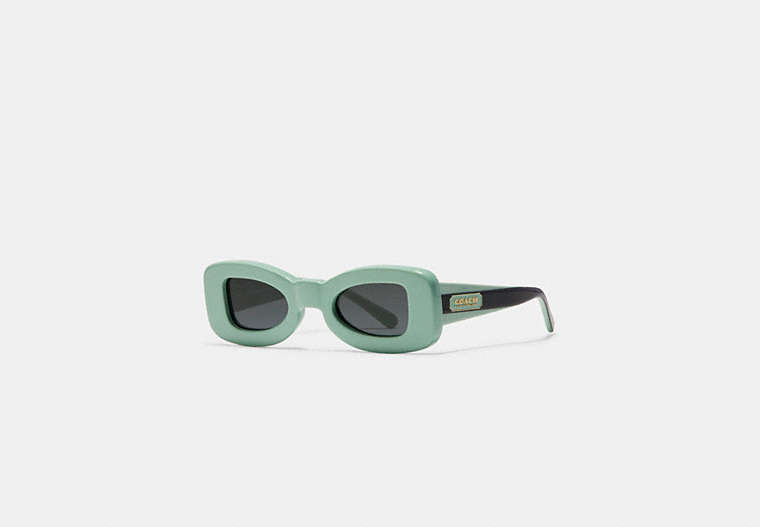 COACH®,RECTANGLE FRAME SUNGLASSES,Soft Green,Front View