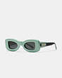 COACH®,RECTANGLE FRAME SUNGLASSES,Soft Green,Front View