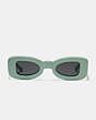 COACH®,RECTANGLE FRAME SUNGLASSES,Soft Green,Inside View,Top View