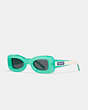 COACH®,RECTANGLE FRAME SUNGLASSES,TURQUOISE,Front View