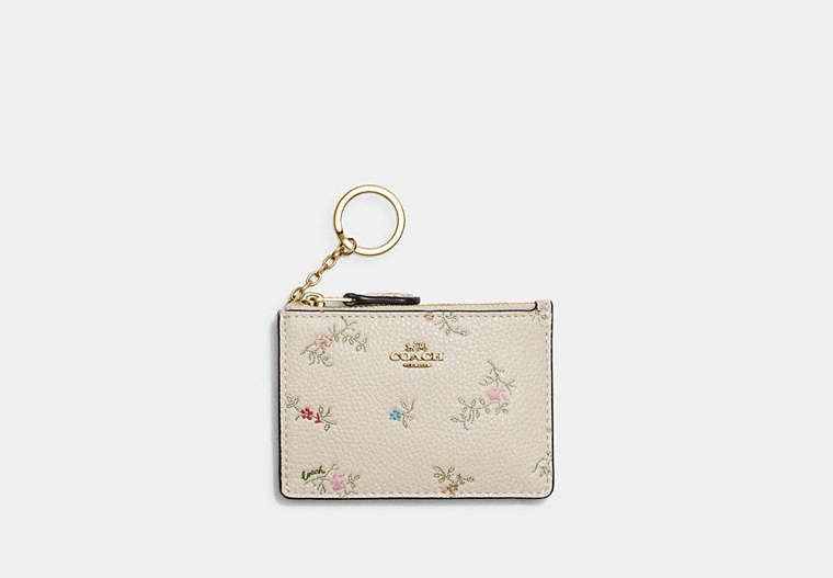 Mini Skinny Id Case With Antique Floral Print