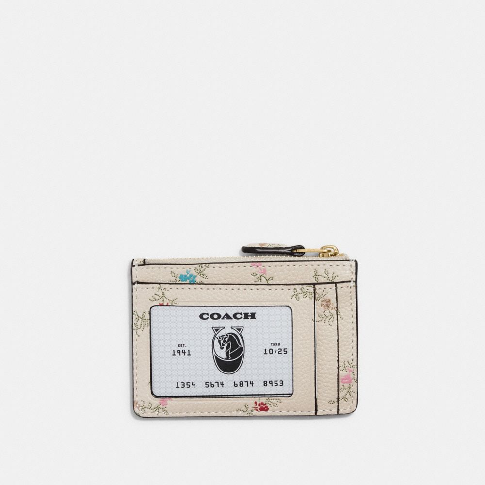 Mini étui d'identité skinny avec imprimé floral antique