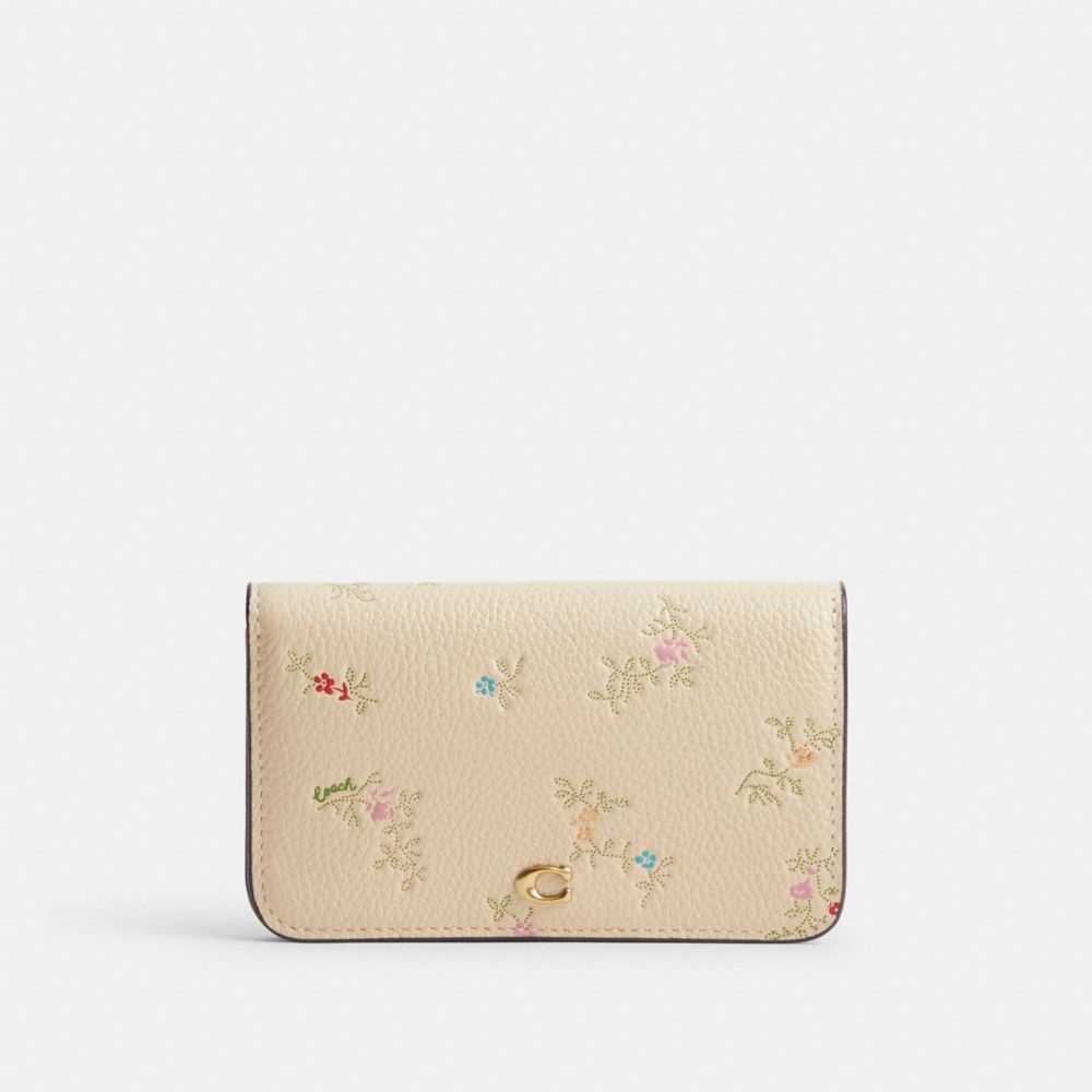 Coach floral card holder sale