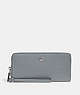 COACH®,CONTINENTAL WALLET,Crossgrain Leather,Mini,Silver/Grey Blue,Front View
