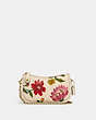 COACH®,SWINGER BAG 20 WITH QUILTING AND FLORAL BOUQUET PRINT,Smooth Leather,Small,Brass/Ivory,Front View