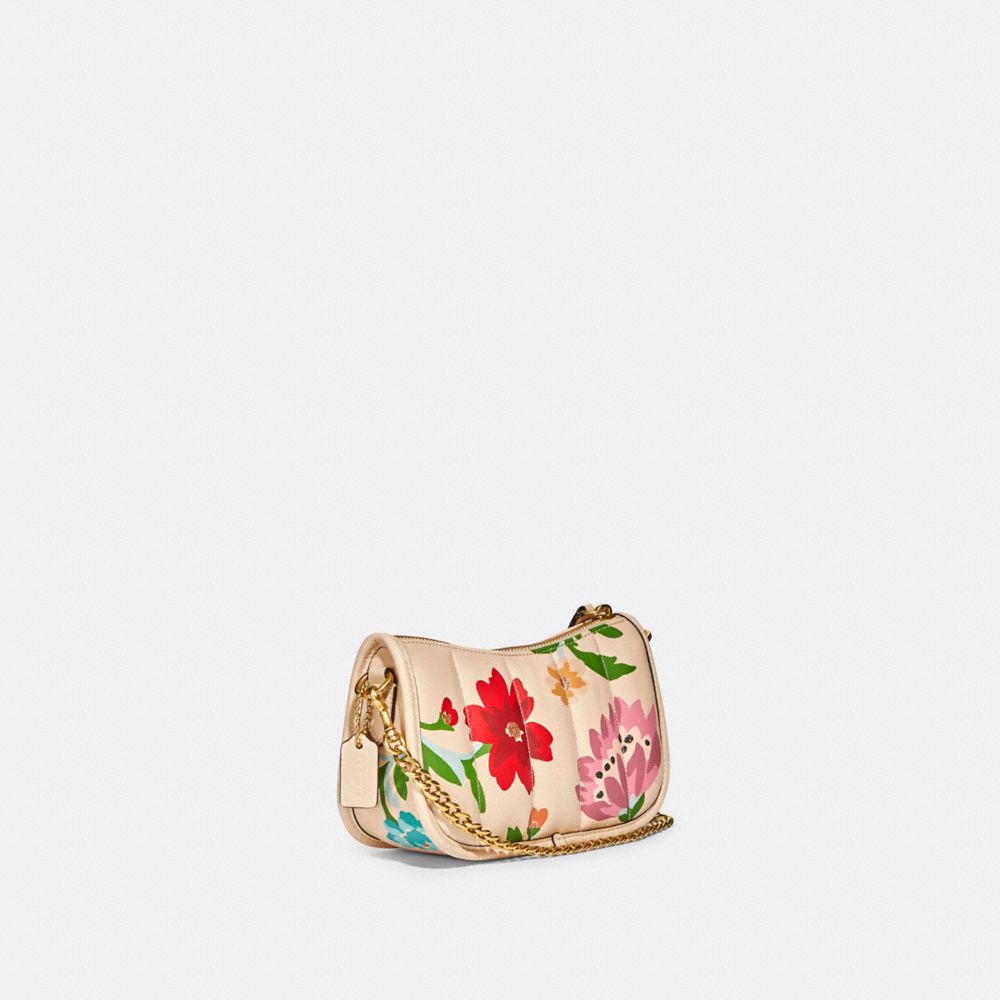 Swinger Bag 20 With Quilting And Floral Bouquet Print